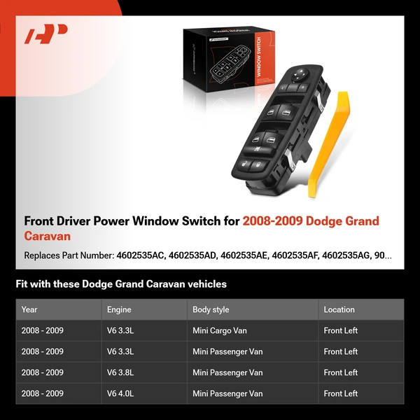 Power Window Switch for 2008-2009 Dodge Grand Caravan