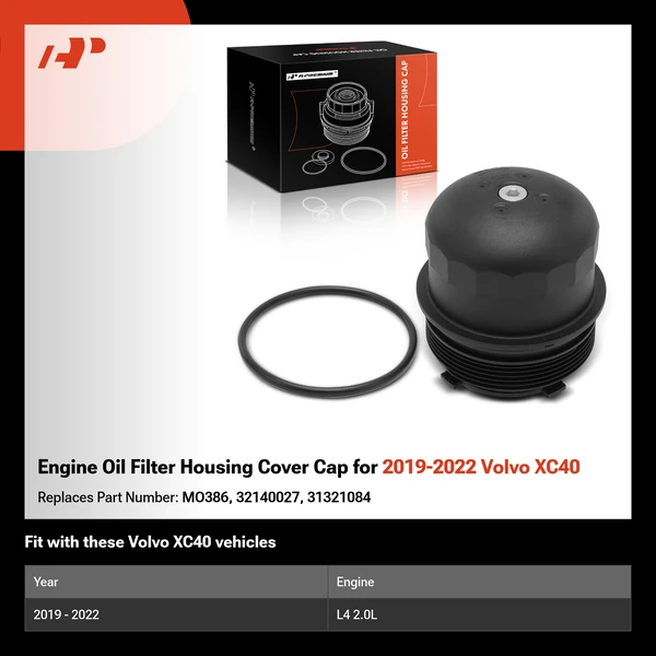 Engine Oil Filter Housing Cover Cap for 2019-2022 Volvo XC40