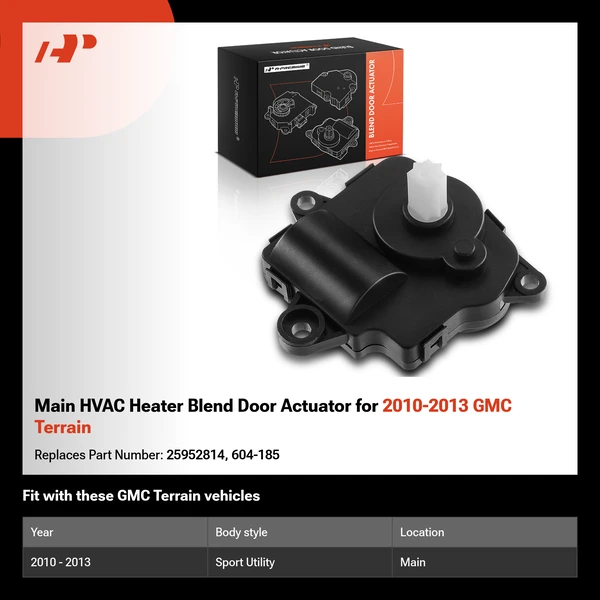 Main HVAC Heater Blend Door Actuator for 2010-2013 GMC Terrain