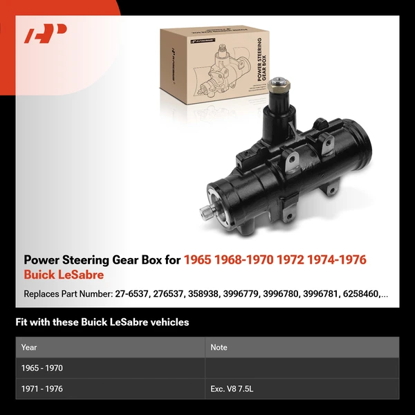 Power Steering Gear Box for 1965 1968-1970 1972 1974-1976 Buick LeSabre