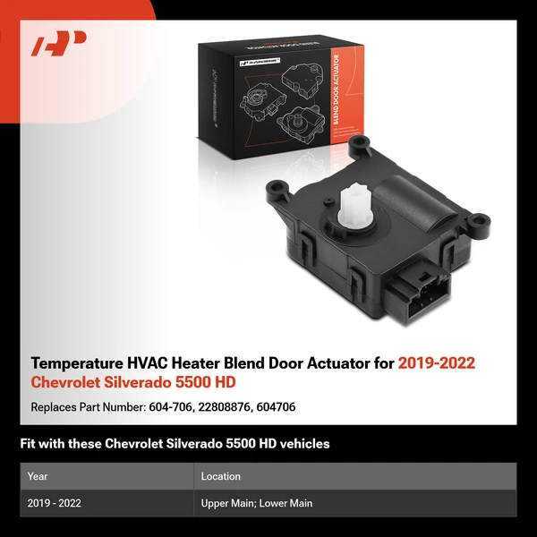 Temperature HVAC Heater Blend Door Actuator for 2019-2022 Chevrolet Silverado 5500 HD