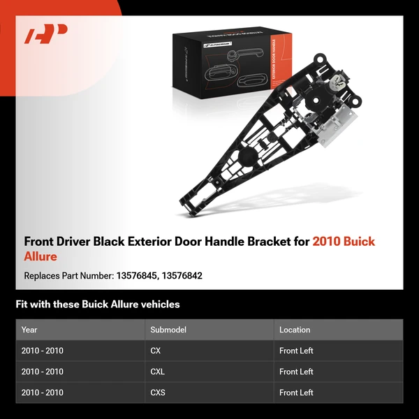 Front Driver Black Exterior Door Handle Bracket for 2010 Buick Allure