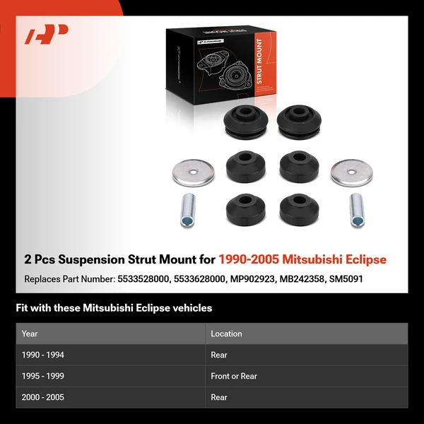 2 Pcs Suspension Strut Mount for 1990-2005 Mitsubishi Eclipse