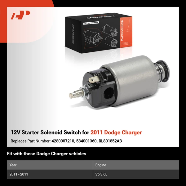 12V Starter Solenoid Switch for 2011 Dodge Charger