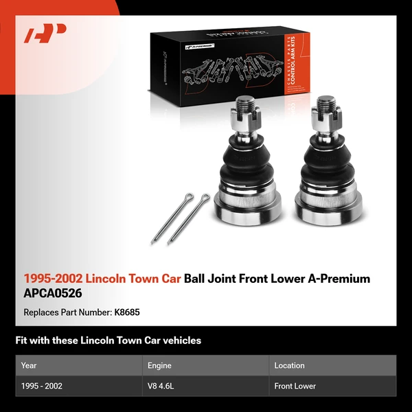 1995-2002 Lincoln Town Car Ball Joint Front Lower A-Premium APCA0526