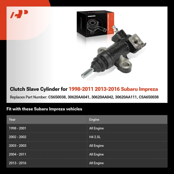 Clutch Slave Cylinder for 1998-2011 2013-2016 Subaru Impreza