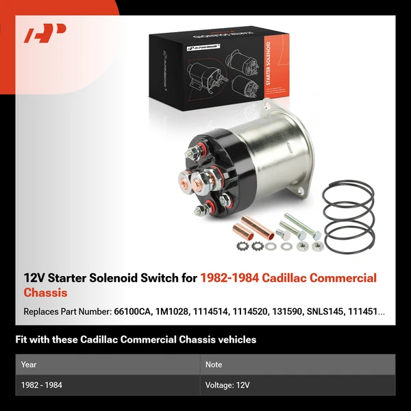 12V Starter Solenoid Switch for 1982-1984 Cadillac Commercial Chassis