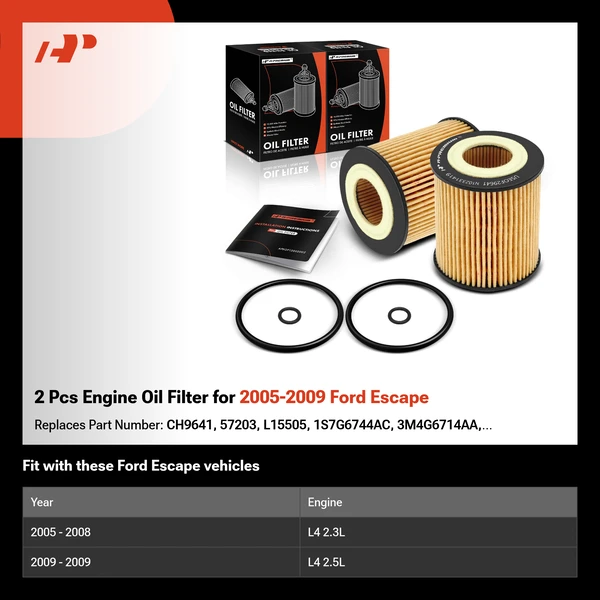 2 Pcs Engine Oil Filter for 2005-2009 Ford Escape