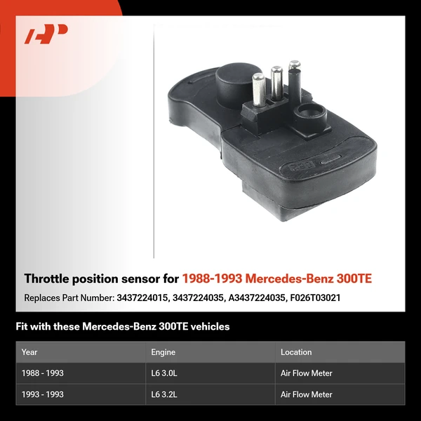 Throttle position sensor for 1988-1993 Mercedes-Benz 300TE