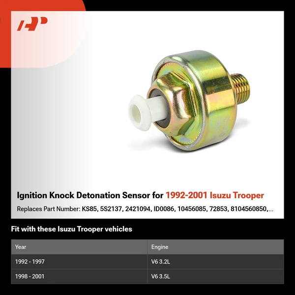 Ignition Knock Detonation Sensor for 1992-2001 Isuzu Trooper