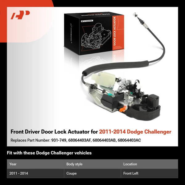Front Driver Door Lock Actuator for 2011-2014 Dodge Challenger