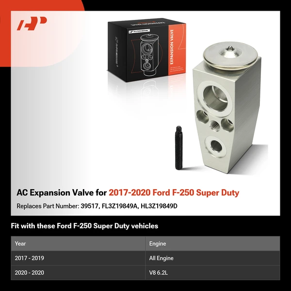 AC Expansion Valve for 2017-2020 Ford F-250 Super Duty