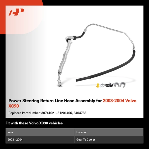Power Steering Return Line Hose Assembly for 2003-2004 Volvo XC90