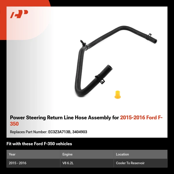 Power Steering Return Line Hose Assembly for 2015-2016 Ford F-350