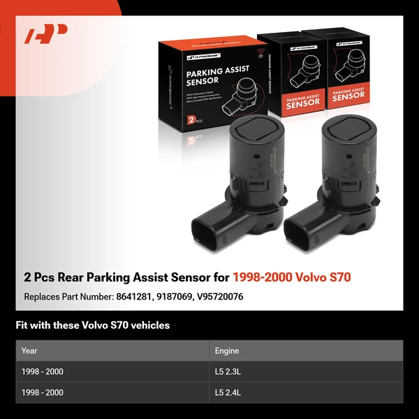 2 Pcs Rear Parking Assist Sensor for 1998-2000 Volvo S70