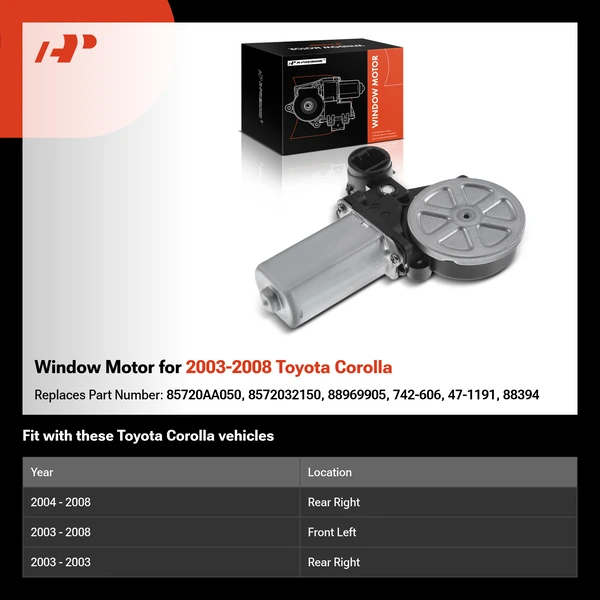 Window Motor for 2003-2008 Toyota Corolla