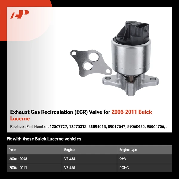 Exhaust Gas Recirculation (EGR) Valve for 2006-2011 Buick Lucerne
