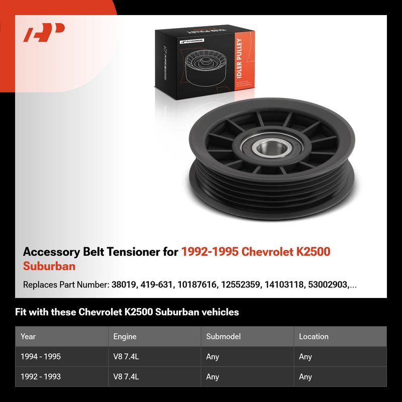 Accessory Belt Tensioner for 1992-1995 Chevrolet K2500 Suburban
