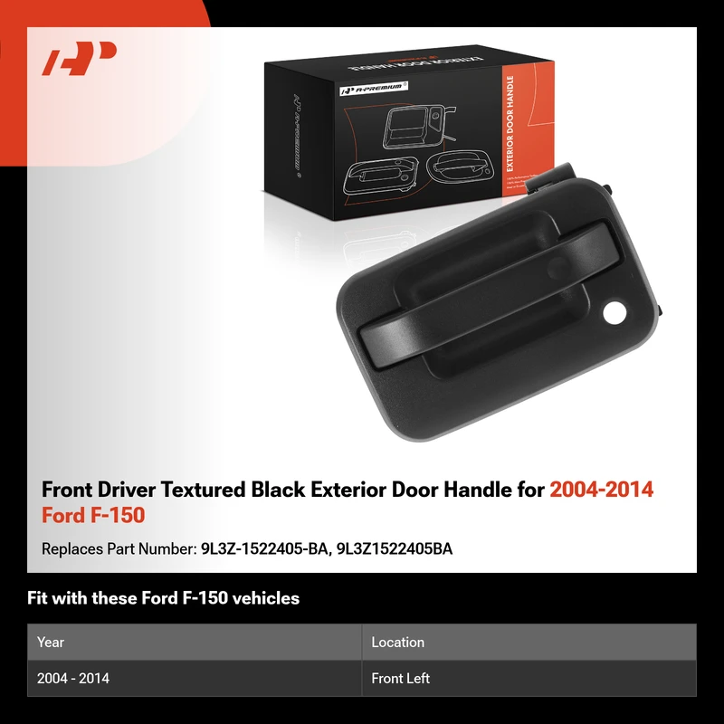 Front Driver Textured Black Exterior Door Handle for 2004-2014 Ford F-150