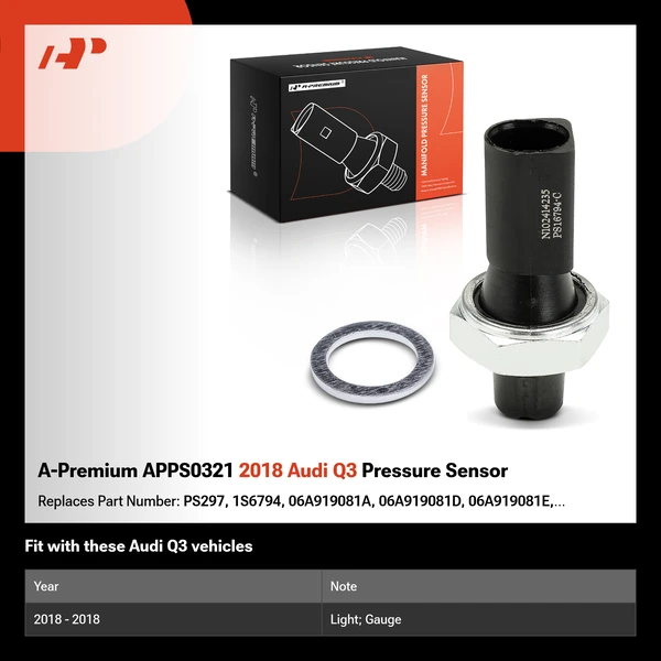 A-Premium APPS0321 2018 Audi Q3 Pressure Sensor