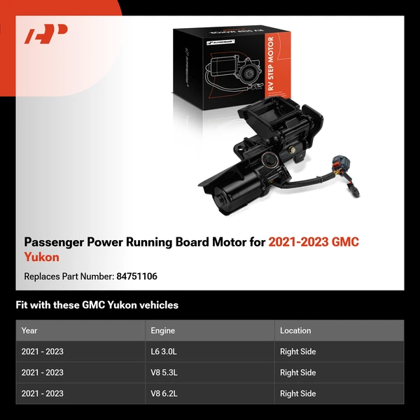 Passenger Power Running Board Motor for 2021-2023 GMC Yukon