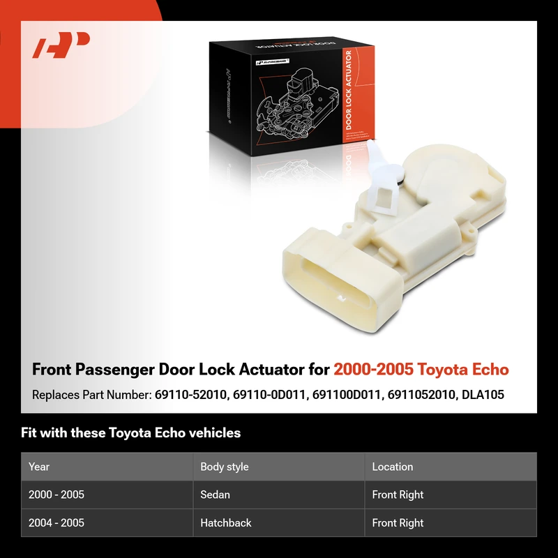 Front Passenger Door Lock Actuator for 2000-2005 Toyota Echo