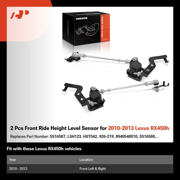 2 Pcs Front Ride Height Level Sensor for 2010-2013 Lexus RX450h