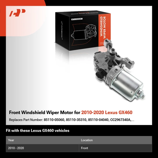 Front Windshield Wiper Motor for 2010-2020 Lexus GX460