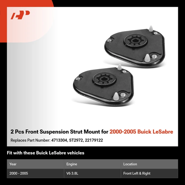 2 Pcs Front Suspension Strut Mount for 2000-2005 Buick LeSabre