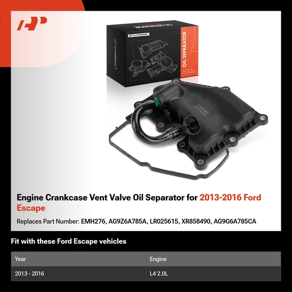 Engine Crankcase Vent Valve Oil Separator for 2013-2016 Ford Escape