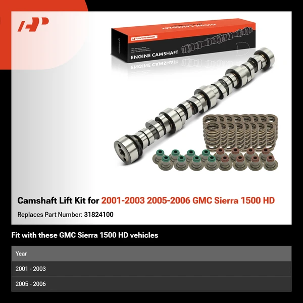 Camshaft Lift Kit for 2001-2003 2005-2006 GMC Sierra 1500 HD