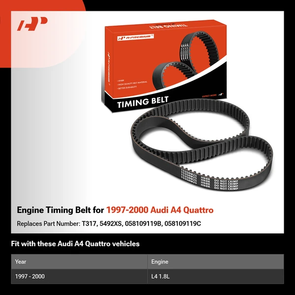 Engine Timing Belt for 1997-2000 Audi A4 Quattro