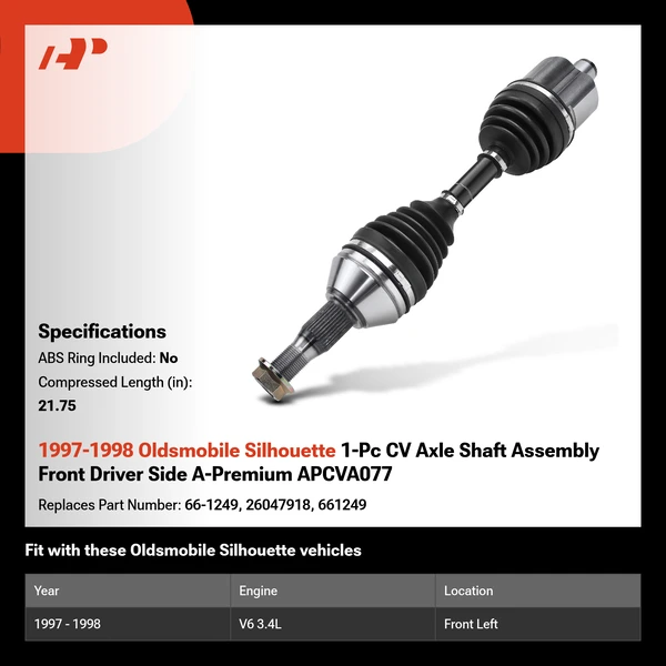 1997-1998 Oldsmobile Silhouette 1-Pc CV Axle Shaft Assembly Front Driver Side A-Premium APCVA077