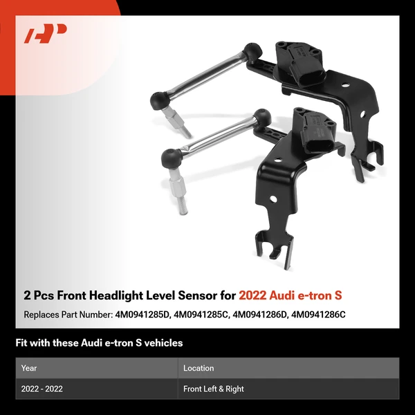 2 Pcs Front Headlight Level Sensor for 2022 Audi e-tron S