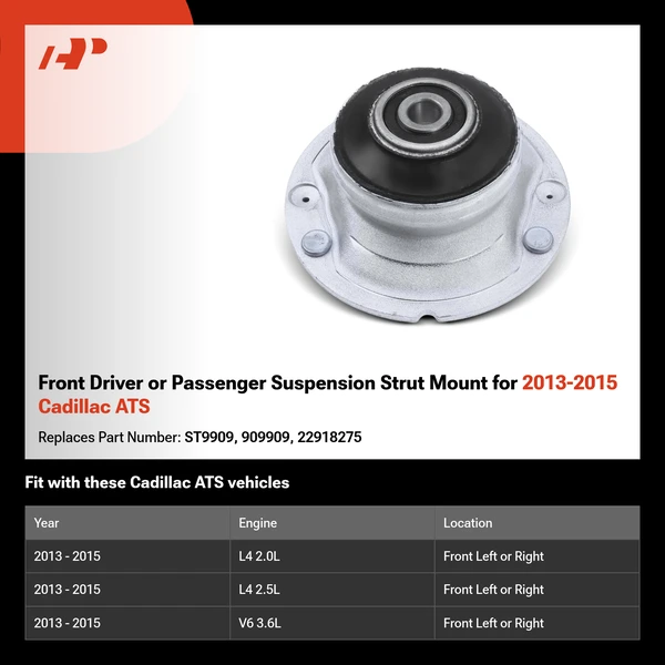 Front Driver or Passenger Suspension Strut Mount for 2013-2015 Cadillac ATS