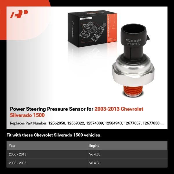 Power Steering Pressure Sensor for 2003-2013 Chevrolet Silverado 1500
