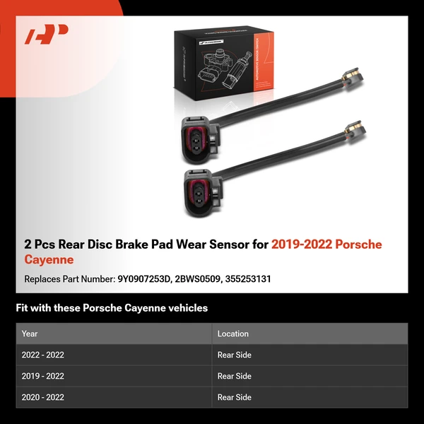 2 Pcs Rear Disc Brake Pad Wear Sensor for 2019-2022 Porsche Cayenne