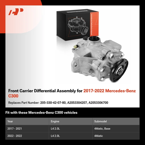Front Carrier Differential Assembly for 2017-2022 Mercedes-Benz C300