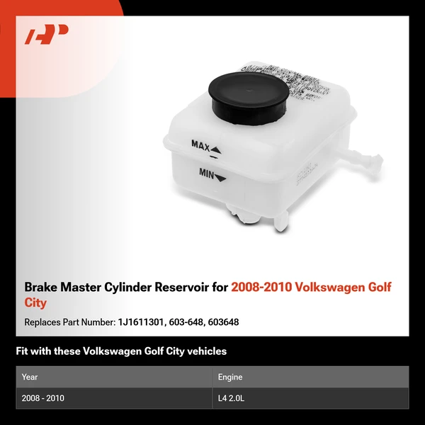 Brake Master Cylinder Reservoir for 2008-2010 Volkswagen Golf City