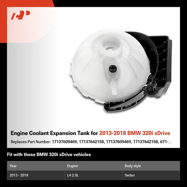 Engine Coolant Expansion Tank for 2013-2018 BMW 320i xDrive