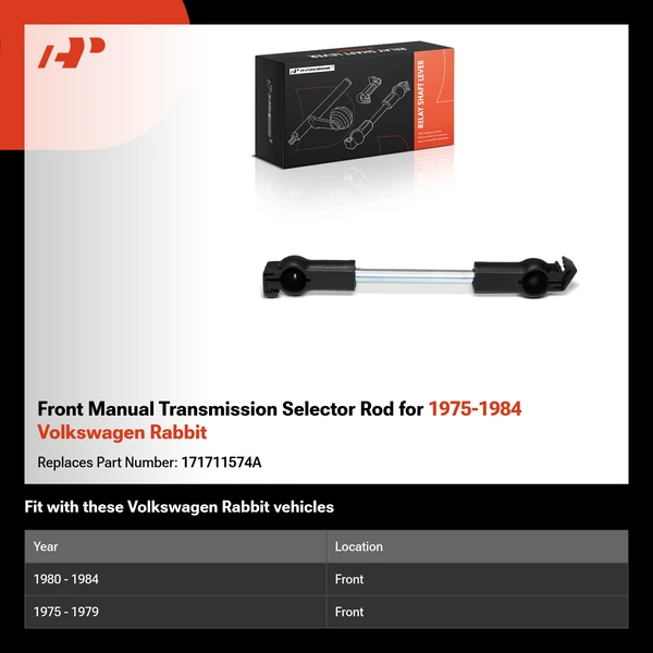 Front Manual Transmission Selector Rod for 1975-1984 Volkswagen Rabbit