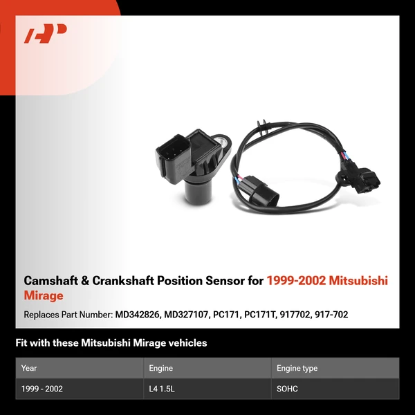Camshaft & Crankshaft Position Sensor for 1999-2002 Mitsubishi Mirage