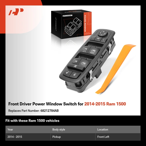 Front Driver Power Window Switch for 2014-2015 Ram 1500