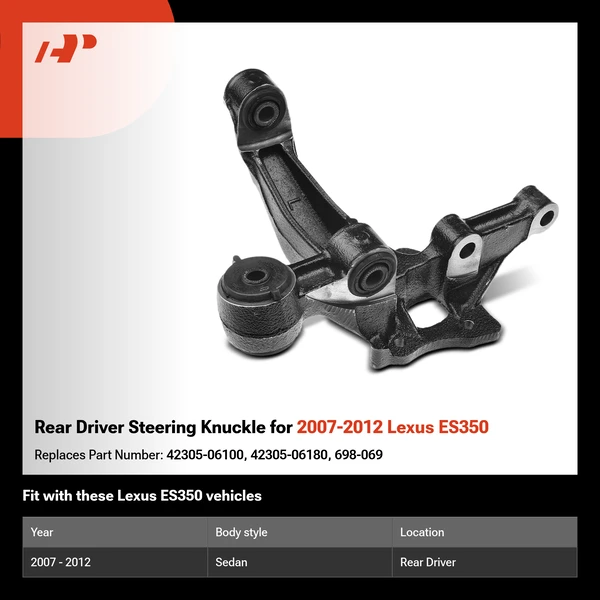 Rear Driver Steering Knuckle for 2007-2012 Lexus ES350