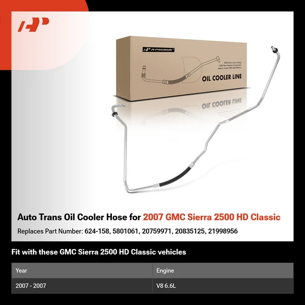 Auto Trans Oil Cooler Hose for 2007 GMC Sierra 2500 HD Classic