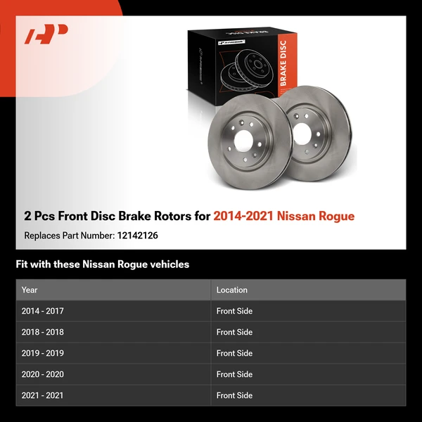2 Pcs Front Disc Brake Rotors for 2014-2021 Nissan Rogue