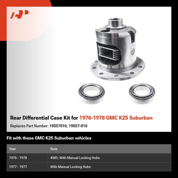 Rear Differential Case Kit for 1976-1978 GMC K25 Suburban
