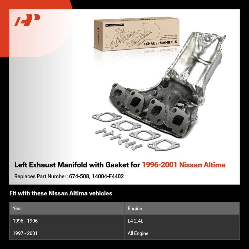 Left Exhaust Manifold with Gasket for 1996-2001 Nissan Altima