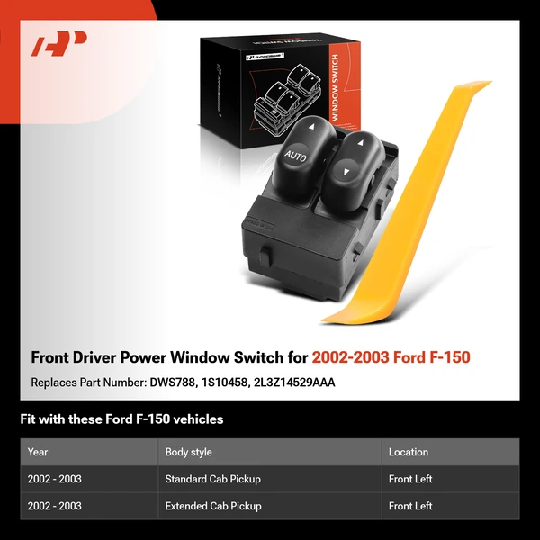 Front Driver Power Window Switch for 2002-2003 Ford F-150