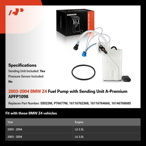 2003-2004 BMW Z4 Fuel Pump with Sending Unit A-Premium APFP1098
